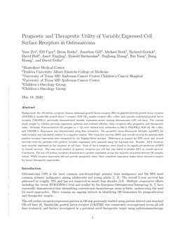 Prognostic and Therapeutic Utility of Variably Expressed Cell Surface