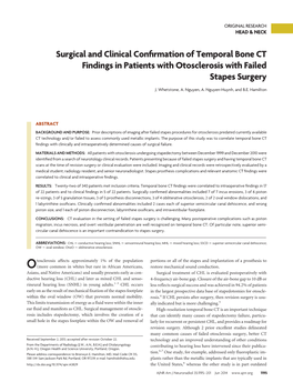 Surgical and Clinical Confirmation of Temporal Bone CT Findings In