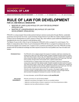 Rule of Law for Development for U.S