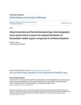 Using Honey Bees and Thermal Desorption/Gas Chromatography