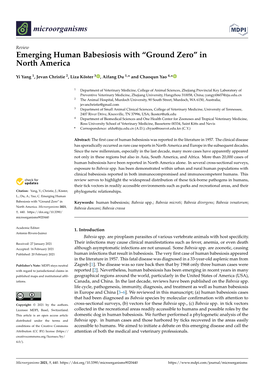 Emerging Human Babesiosis with “Ground Zero” in North America