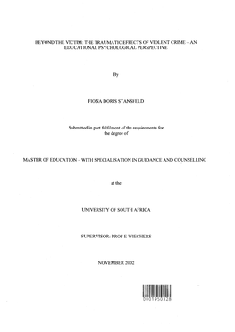 Beyond the Victim: the Trauma Tic Effects of Violent Crime -An Educational Psychological Perspective