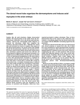 The Dorsal Neural Tube Organizes the Dermamyotome and Induces Axial Myocytes in the Avian Embryo