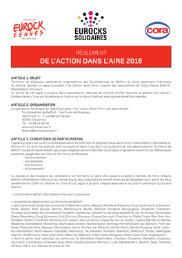 De L'action Dans L'aire 2016