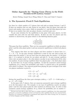 A. the Symmetric Fixed-N Nash Equilibrium