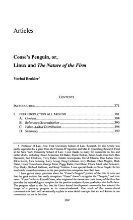 Coase's Penguin, Or, Linux and the Nature of the Firm