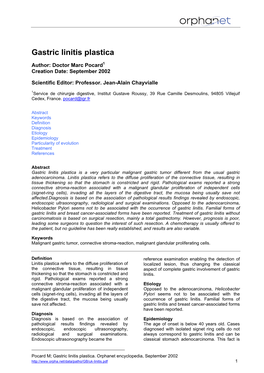 Gastric Linitis Plastica