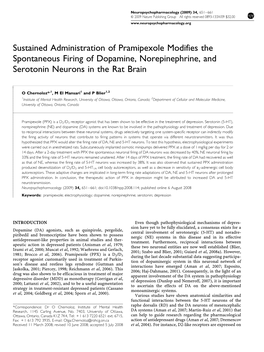 Sustained Administration of Pramipexole Modifies the Spontaneous Firing of Dopamine, Norepinephrine, and Serotonin Neurons in the Rat Brain