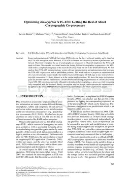 Optimizing Dm-Crypt for XTS-AES: Getting the Best of Atmel Cryptographic Co-Processors