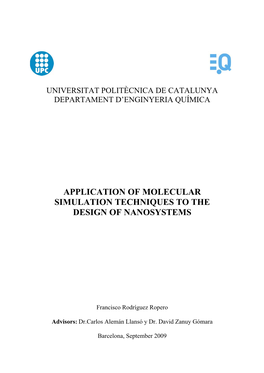 Application of Molecular Simulation Techniques to the Design of Nanosystems