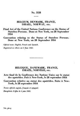 No. 5158 BELGIUM, DENMARK, FRANCE, ISRAEL, NORWAY, Etc