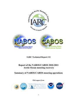 Report of the NABOS/CABOS 2010-2011 Arctic Ocean Mooring Recovery