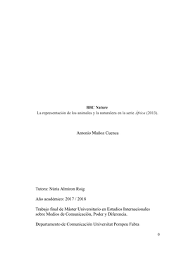 2017 / 2018 Trabajo Final De Máster Universitario En Estudio