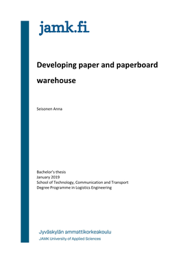 Developing Paper and Paperboard Warehouse