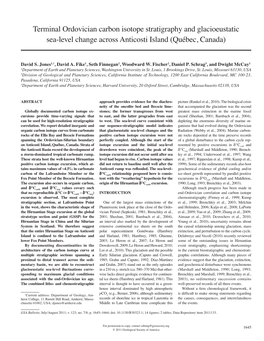 Terminal Ordovician Carbon Isotope Stratigraphy and Glacioeustatic Sea-Level Change Across Anticosti Island (Québec, Canada)