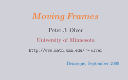 Moving Frames