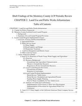 Draft Findings of the Monterey County LCP Periodic Review, Chapter 2