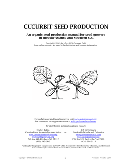Cucurbit Seed Production