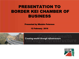 South African National Roads Agency's Presentation