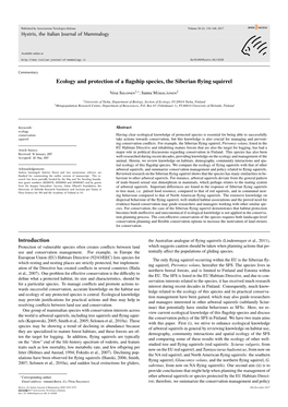 Ecology and Protection of a Flagship Species, the Siberian Flying Squirrel