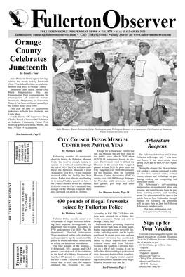 Orange County Celebrates Juneteenth Continued from Front Page