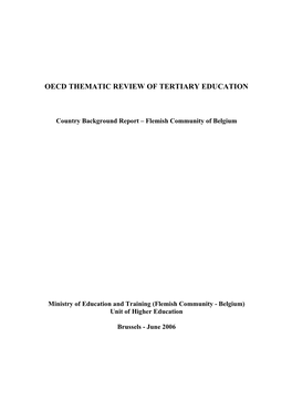 Oecd Thematic Review of Tertiary Education