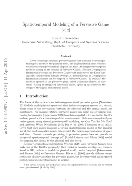 Spatiotemporal Modeling of a Pervasive Game Arxiv:1411.6907V4