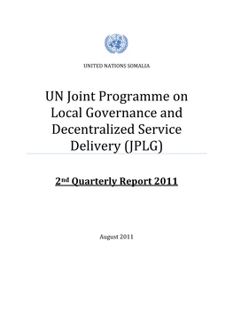 UN Joint Programme on Local Governance and Decentralized Service Delivery (JPLG)