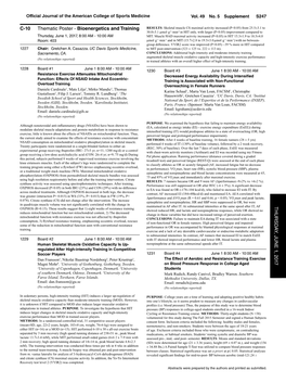 C-10 Thematic Poster ‑ Bioenergetics and Training