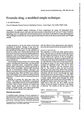 Frontalis Sling: a Modified Simple Technique