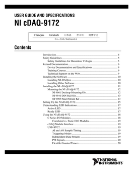 USER GUIDE and SPECIFICATIONS NI Cdaq-9172