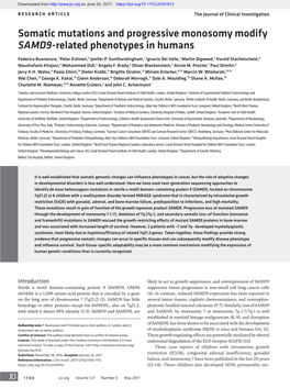 Somatic Mutations and Progressive Monosomy Modify SAMD9-Related Phenotypes in Humans