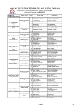 MADHAV INSTITUTE of TECHNOLOGY and SCIENCE GWALIOR (A Govt