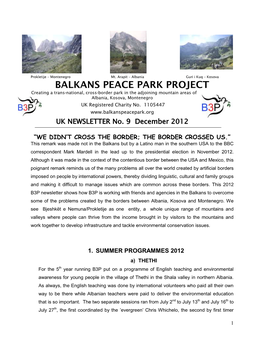 B3P Newsletter 2012