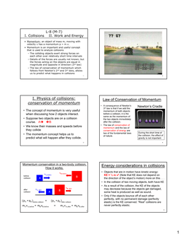 Energy Considerations in Collisions How It Works