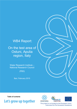 WB4 Report: on the Test Area of Ostuni, Apulia Region, Italy