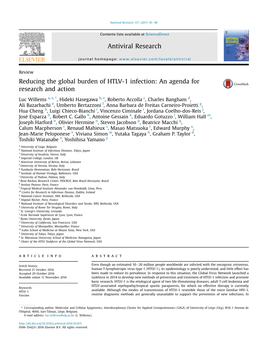 Reducing the Global Burden of HTLV-1 Infection: an Agenda for Research and Action