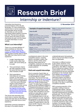 Paid and Unpaid Internships