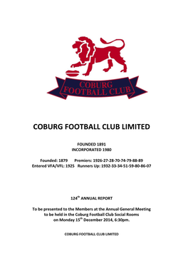 2014 Coburg FC Annual Report