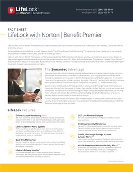 Lifelock with Norton | Benefit Premier This Plan Is Targeted for Release in 06/2019
