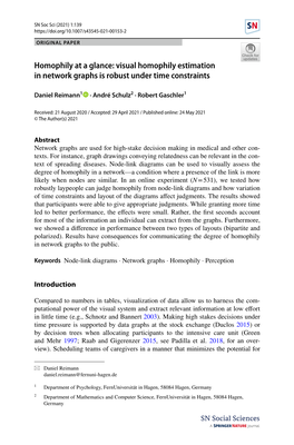 Homophily at a Glance: Visual Homophily Estimation in Network Graphs Is Robust Under Time Constraints