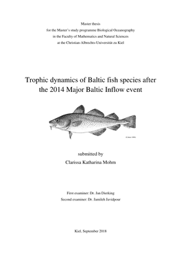 Trophic Dynamics of Baltic Fish Species After the 2014 Major Baltic Inflow Event