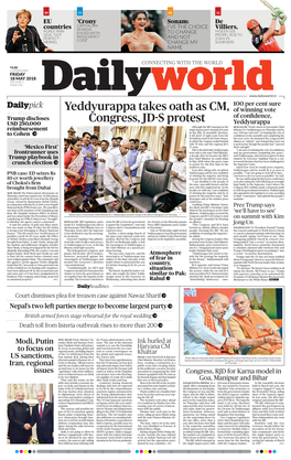 Yeddyurappa Takes Oath As CM, Congress, JD-S Protest
