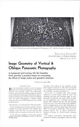 Image Geometry of Vertical & Oblique Panoramic Photography