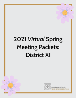 2021 Virtual Spring Meeting Packets: District XI