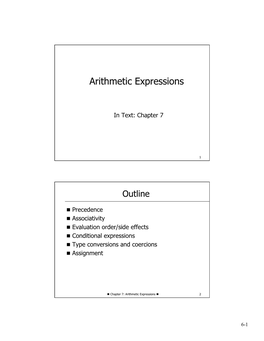 Arithmetic Expressions