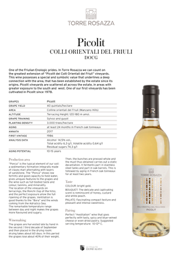 Picolit COLLI ORIENTALI DEL FRIULI DOCG