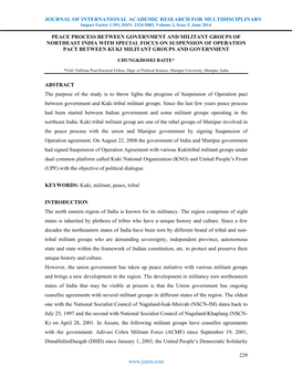 JOURNAL of INTERNATIONAL ACADEMIC RESEARCH for MULTIDISCIPLINARY Impact Factor 1.393, ISSN: 2320-5083, Volume 2, Issue 5, June 2014