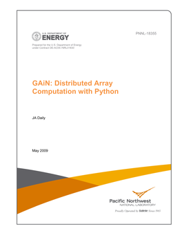 Gain: Distributed Array Computation with Python