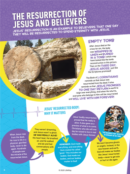 The Resurrection of Jesus and Believers Jesus’ Resurrection Is an Example to Believers That One Day They Will Be Resurrected to Spend Eternity with Jesus